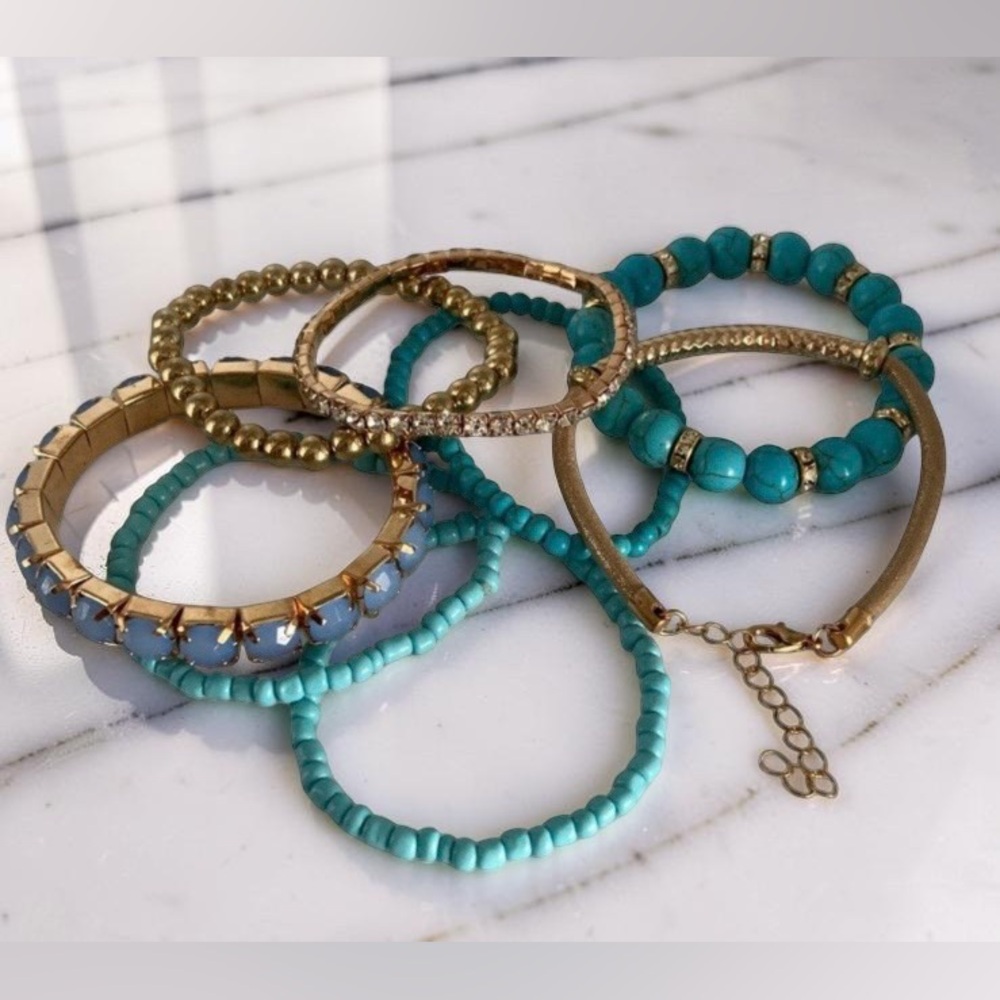 New 8 Bracelets Stackable Set Bohemian Boho Stret… - image 1